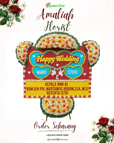 Karangan Papan Bunga Pernikahan jurumudi baru